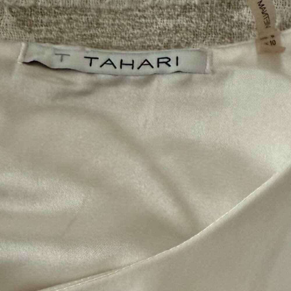 T.Tahari White sleeveless fitted dress with lace trim lined size 6 - Picture 5 of 14